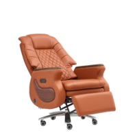 Chaise de bureau de direction intelligente avec massage vocal, électrique, automatique, luxueuse, confortable, en cuir, dossier haut