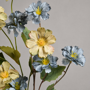 Orquídeas Artificiales Mu Jin Gesang, 5 Cabezas, Pétalos de PVC en Azul, Gris y Verde, para Decoración del Hogar, Accesorios de Boda, Arreglos de Escritorio - Product Image 3