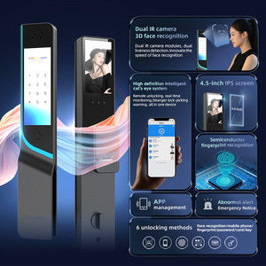 Cerradura Inteligente Tuya con Pantalla Súper Grande, Reconocimiento Facial, Ojo de Gato Digital para Puerta de Acero y Vidrio, Admite Personalización, WiFi y Nube - Product Image 3