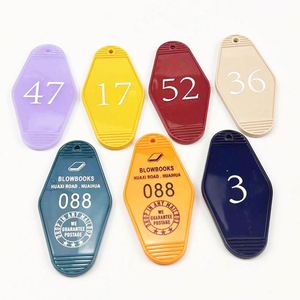 Hotel Keychain Blanks Custom Plastic pink Color Acrylic Hotel Key Chain Print Own Logo Design Home Motel Hotel Keychain - Product Image 2