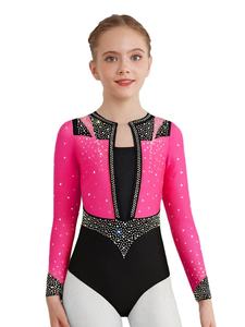 Costume de danse pour filles de 6 à 16 ans, tenue de gymnastique, patinage artistique, justaucorps avec short, leggings, ensemble de danse, vêtements de danse - Product Image 4