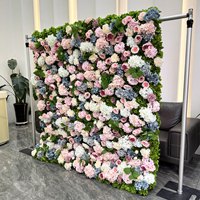 Mur de fleurs artificielles 5D pour jardin, toile enroulable 8ft x 8ft, pour décoration de mariage, fête et événement