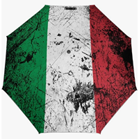 Parapluie pliant entièrement automatique de haute qualité, série classique à motif drapeau italien, à commande automatique et stable