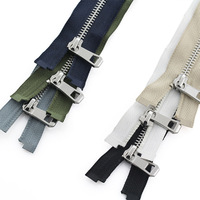 5 #   Fermeture éclair métallique à glissière ouverte noire, blanche, cuivrée pour doudoune, manteau en cuir, accessoires vestimentaires