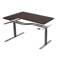 Bureau d'angle en forme de L, bureau intelligent électrique ergonomique, tables d'ordinateur réglables en hauteur, cadre de bureau à double moteur