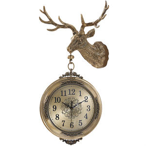<span class=keywords><strong>นาฬิกา</strong></span>แขวนผนังรูปกวาง ตกแต่งบ้าน ทำจากทองเหลือง เหมาะสำหรับห้องนั่งเล่น ของตกแต่งบ้าน ของขวัญ งานฝีมือโลหะ - Product Image 2