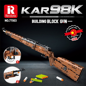 อาวุธจำลองแบบทำมือ1028ชิ้นปืนกระสุนปืนรุ่น Kar 98K แบบนิ่มบล็อกโมเดลปืนไรเฟิลทหารชุดอิฐสำหรับเด็กผู้ชาย - Product Image 2