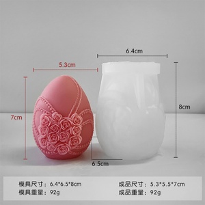 Handmade DIY Chocolate Baking Mold Easter Decoration Egg Flower Rose Candle Handmade Soap <b>Silicone</b> Molds - Product Image 3