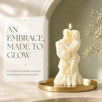 Esthetische koppel-liefdesomhelzing sculptuur kaars figuur geurkaars voor huwelijksjubileum verloving Valentijnsgeschenken