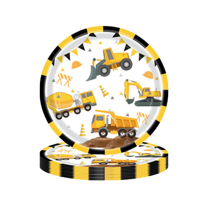 Suministros para Fiesta de Cumpleaños con Temática de Camiones de Construcción Amarillos para 16 Niños, Platos, Vasos y Servilletas de Papel con Excavadora y Retroexcavadora - Product Image 6