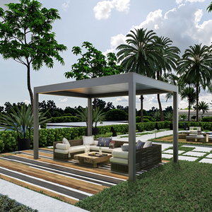 Kích thước tùy chỉnh cơ giới điều chỉnh louver mái hiên pergola ngoài trời Vườn bioclimatic nhôm pergola - Product Image 1