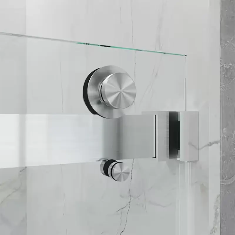 Acessórios de vidro para sistema de chuveiro em aço inoxidável hidráulico tubo redondo porta deslizante