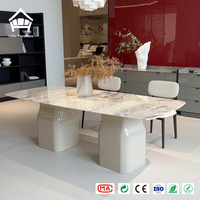 Ensemble de table et chaises de salle à manger en marbre de luxe moderne, mobilier complet pour restaurant, personnalisation sur mesure pour villa et appartement