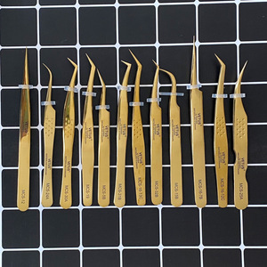 Outils professionnels pour cils, pinces à extensions de cils Gold Vetus, <span class=keywords><strong>ensemble</strong></span> de pinces à cils, n°1 des ventes en Amérique - Product Image 2