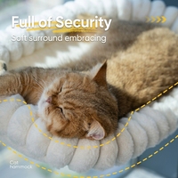 Hamac suspendu pour chat, pliable et lavable, à rayures, avec ventouse de fenêtre, haute capacité de charge, pour balcon, modèle Sunbathing Rabbit Plush