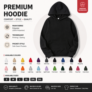 Sweat-shirt à capuche pour homme, 12 couleurs, style décontracté, couleur unie, coupe classique, coton French Terry, manches longues, pull-over - Product Image 2