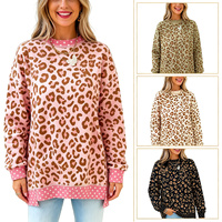 Pull en peau de mouton à manches longues pour femme, col rond, imprimé léopard et pois, collection automne 2026, qualité supérieure, personnalisable (ODM)