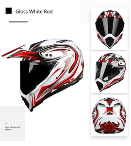 Se vend bien Silver Shark Pattern Full Face Red Off Road Motorcycle Casques pour adultes - Product Image 2