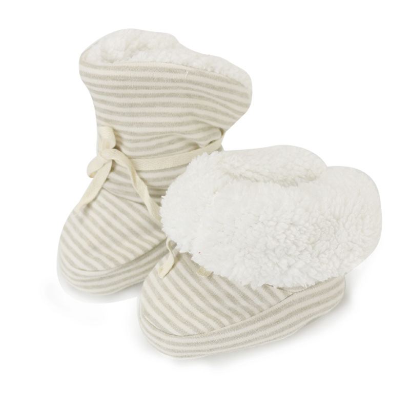 Детские ботинки из органического хлопка, носки для новорожденных, мягкая зимняя обувь для малышей