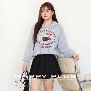 Ensemble jupe et sweat à capuche style universitaire Happy Plus en tissu éponge imprimé animal, grande taille pour femme N9026-1 - Product Image 1