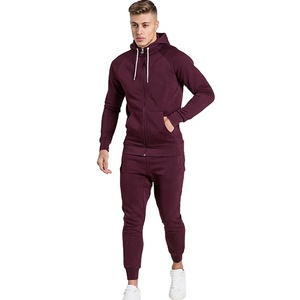 Conjunto de chándales deportivos para hombre, chándales deportivos ajustados con cremallera y Logo personalizado, 100% algodón, venta al por mayor - Product Image 1