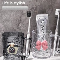 Ensemble de porte-brosses à dents et gobelets de toilette pour couple avec poignée large pour les soins dentaires des enfants et l'usage domestique