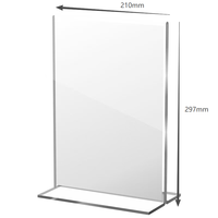 Support de signalisation A4 en acrylique transparent, support en forme de L à chargement par le bas pour menus, documents et présentoirs de vente au détail