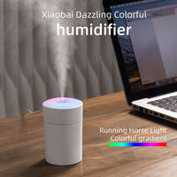 Humidificateur d'air portable 300 ml avec lumière LED RGB, rechargeable par USB, diffuseur d'huiles essentielles aromatiques, anti-fumée, anti-poussière