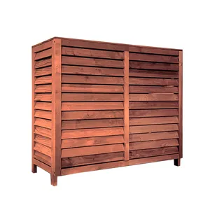 Tampa para ar condicionado de jardim ao ar livre, caixa de madeira branca para ar condicionado