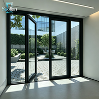 Porte battante moderne en aluminium à double vitrage pour usage extérieur, salon, balcon, jardin, isolation thermique, maison de luxe