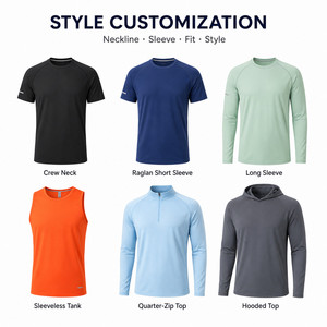 Custom Logo T-shirt 180g High <b>Stretch</b> 13% Spandex Quick Dry Performance Gym Wear Raglan Sleeve Running Tee Private Label OEM - Product Image 5
