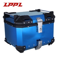 Boîte de rangement universelle pour bagages de coffre, bleue, 45L, étanche, pour toutes les motos, directement de l'usine