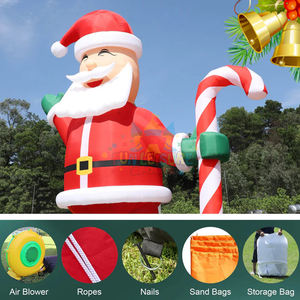 Gonflables de Noël en plein air grand père noël souriant avec des boîtes présentes faire sauter le dégagement de décoration de cour avec des lumières led - Product Image 5