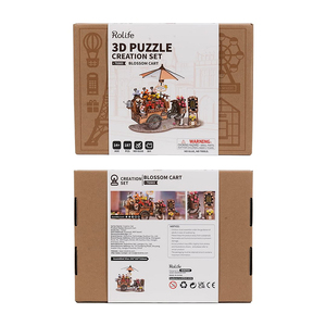 Robotime Rolife Bois Artisanat Décor À La Maison <span class=keywords><strong>DIY</strong></span> Cadeau Jouets À La Main Modèle Kit TGS03 Fleur Chariot 3D Puzzles En Bois - Product Image 4