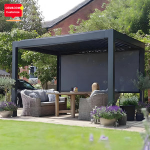 Pérgola Bioclimática Retráctil con Techo Motorizado Impermeable de Aluminio para Jardín Exterior de 6x4 6x5 6x6m con Rejillas - Product Image 3