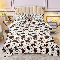Commerce extérieur transfrontalier approvisionnement vache motif couette ensemble de trois pièces plume épaissie soie coton noyau pour ensemble