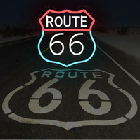 Enseigne néon classique Americana Route 66, lumières LED RGB télécommandées, étanche IP65, montage mural, pour la publicité, les maisons et les commerces