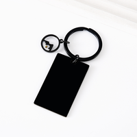 Ywyougang Porte-clés personnalisable en acier inoxydable, mini-breloque rectangulaire gravable, accessoire de clés