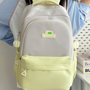 XILIMIAO Student <b>Backpack</b> 15 Inches Color Blocking <b>Large</b> Capacity <b>School</b> Education Unisex - Product Image 4