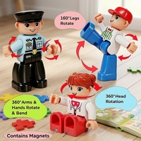 Lot de 15 jouets magnétiques éducatifs pour enfants, compatibles avec les grandes briques standard et les feuilles magnétiques, pour plusieurs années
