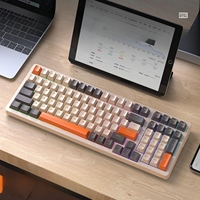 Keyboard Gaming lampu latar LED RGB, Keyboard Mekanikal kabel USB baru 100 kunci
