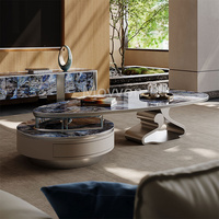 Mobilier de salon table basse centrale ronde ensemble de tables basses modernes tables basses avec tiroir