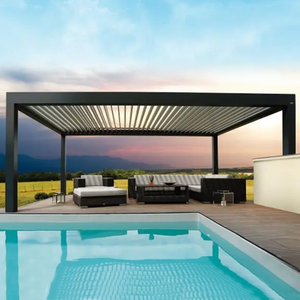 <span class=keywords><strong>Pergola</strong></span> de patio en aluminium extérieur bioclimatique sur mesure supports attachés 4x3 4x4 <span class=keywords><strong>5x4</strong></span> 6x4 6x5 Kit - Product Image 1