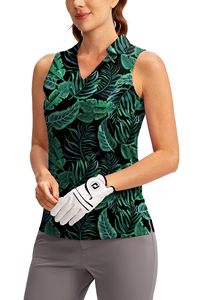 Débardeurs côtelés Chemise de golf sans manches pour femmes Débardeurs de tennis à col en V Polos de golf à col en V pour femmes _ Vêtements, - Product Image 2