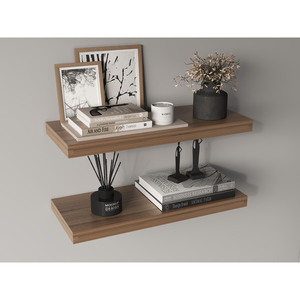 Ecco 31.5 Inch Wide <b>Floating</b> Shelves Set Of 2 Wall Mount Book Storage For Bedroom Bathroom Decor - Product Image 1