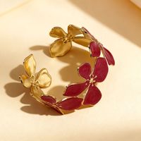 Gelang Aksesori Serbaguna Mewah Ringan dengan Desain Bunga Empat Kelopak Berbahan Baja Tahan Karat yang Dapat Disesuaikan, Dongguan