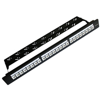 Panel Patch Telekomunikasi 19-Inch 1U Rack Mount CAT6/CAT5E/CAT6A UTP Rj45 24 Port/48 Port CAT6/CAT5E/CAT6A