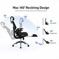 Chaise de bureau personnalisée à dossier haut avec design moderne, appui-tête ergonomique en maille réglable, tissu en mousse contemporain et roulettes