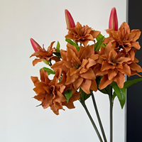 W-A0291 Fleurs artificielles de lys de bonne qualité, toucher réel, lys calla, fleurs artificielles pour la décoration de mariage et de la maison