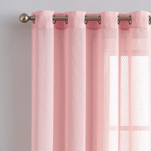 Panel de tul con ojal de tono rosáceo para decoración de habitación de niños, cortinas con luz europea - Product Image 2